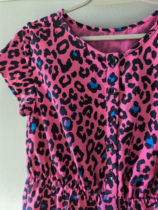Dziewczynka Sukienka różowa panterka 7-8 lat