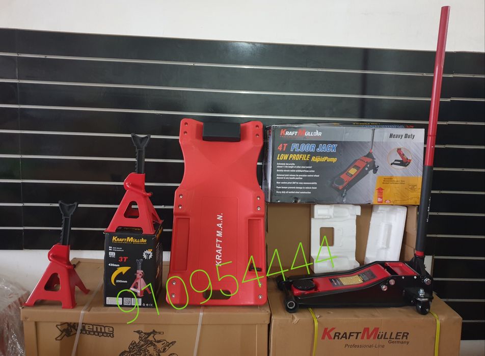 Promoção: macaco de 4 TON e preguiças de 3 TON e cama de mecânicos