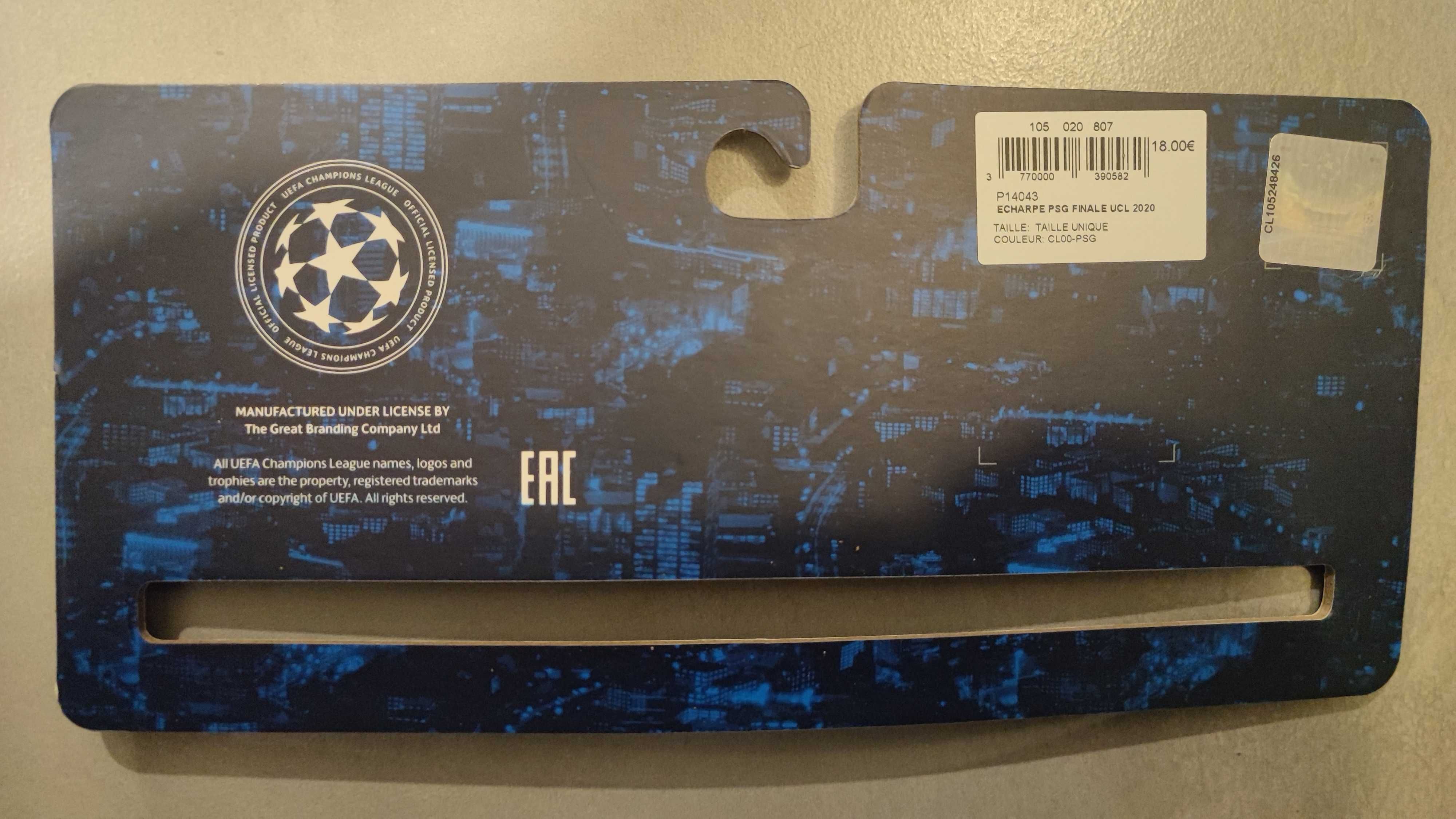 Szalik kibica PSG Paryż Saint-Germain Champions League dwustronny