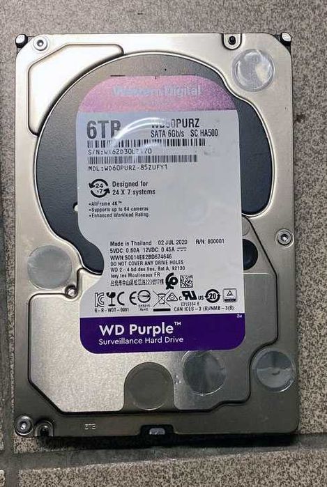 Жесткий диск Western Digital 8TB Purple (есть вариант на 6ТБ)