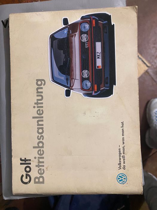 Оригінальна інструкція мануал Volkswagen Golf mk2