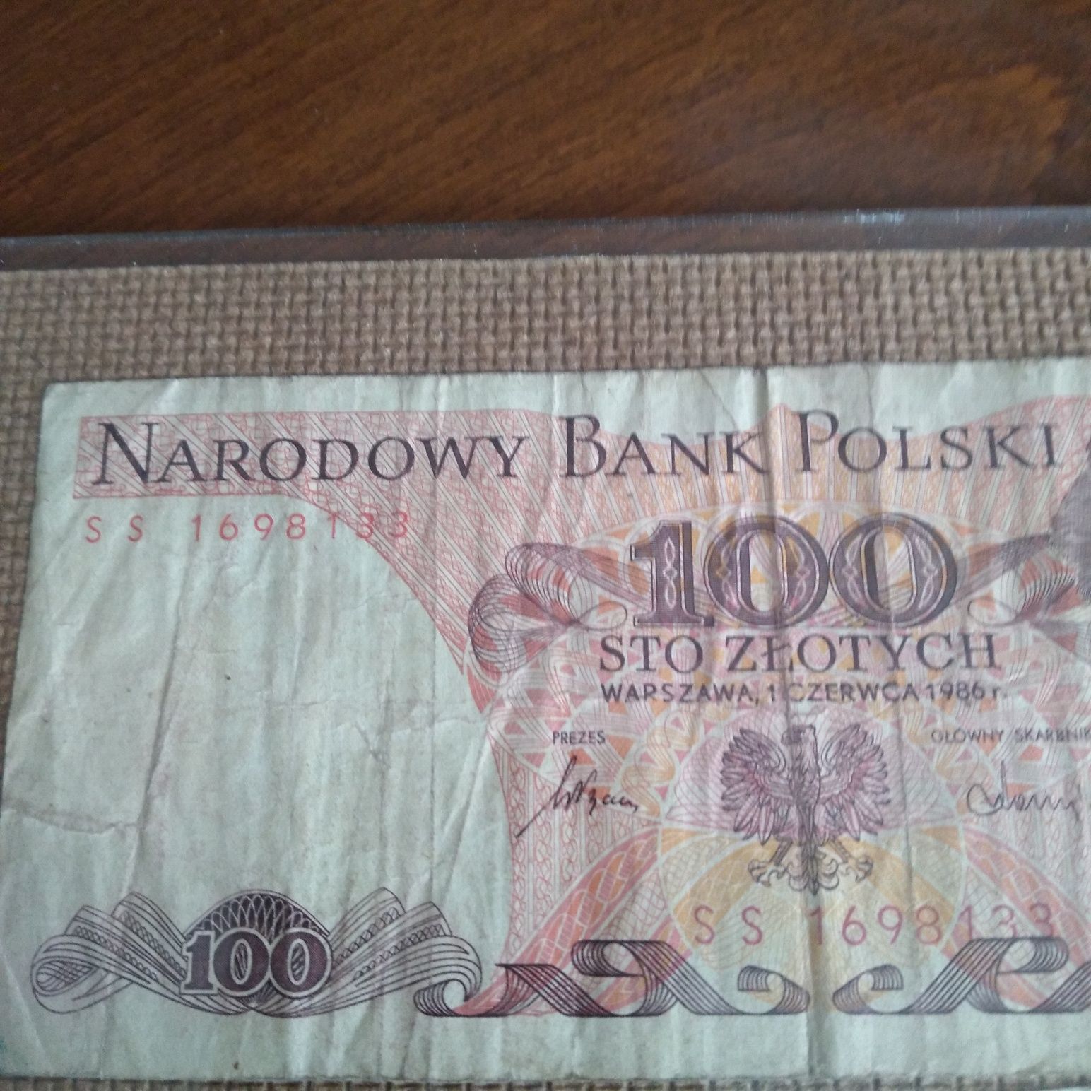 Banknoty 100zl Prl ,1988r TN,1988r RL,1986r SS