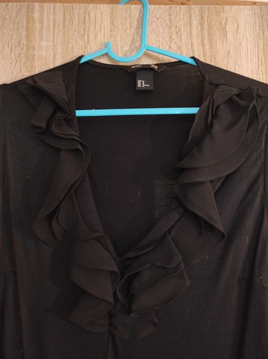 Elegancka czarna bluzeczka ciążowa, H&M Mama rozmiar M