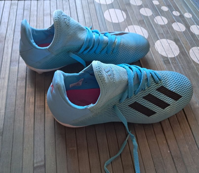 Chuteiras Adidas X 19.3 turquesa pitons n37