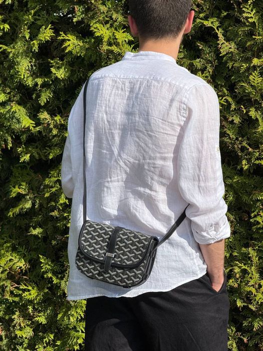 Сумка Goyard кросбоди кожаная через плечо барсетка Гоярд мужская