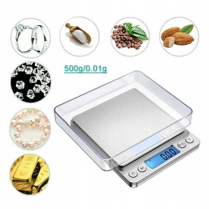 Waga Jubilerska Elektroniczna Precyzyjna LCD 0,01G/500G Laboratoryjna
