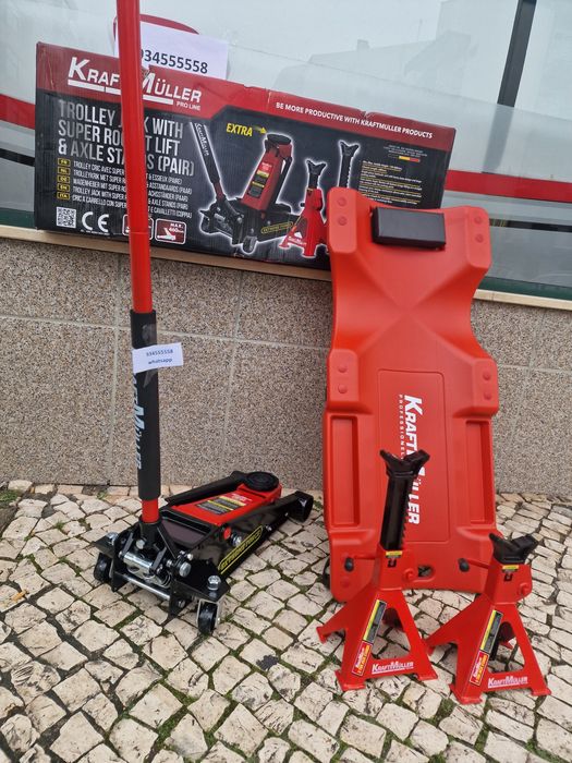 conjunto de 4 ton macaco e preguiças e cama de mecânico novos