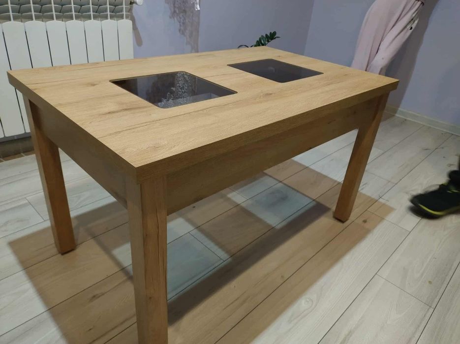 Ława, stolik 60x100 z przeszkleniem
