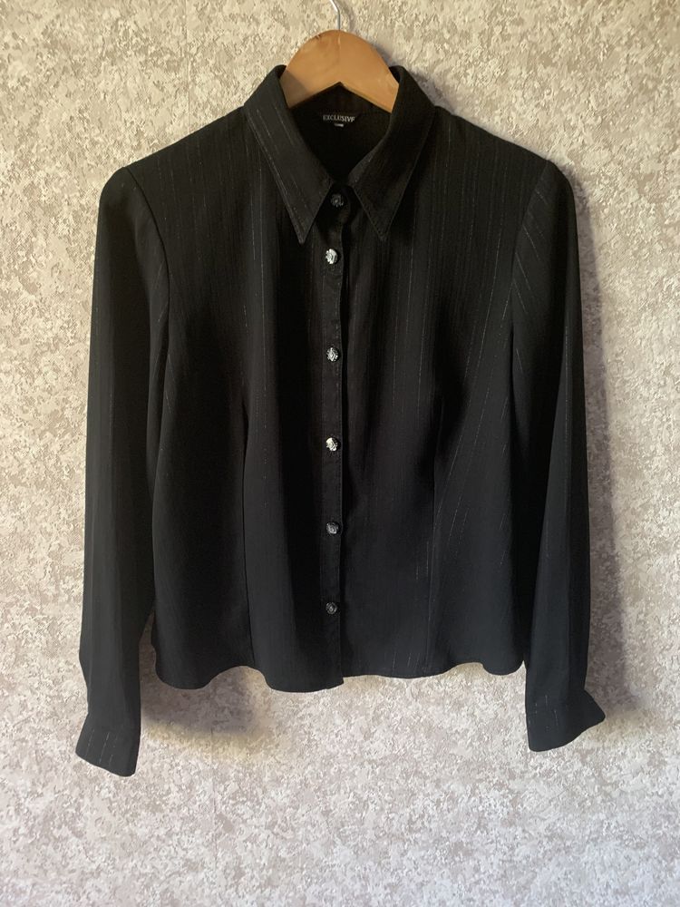 Блузка рубашка женская черная размер 46/48