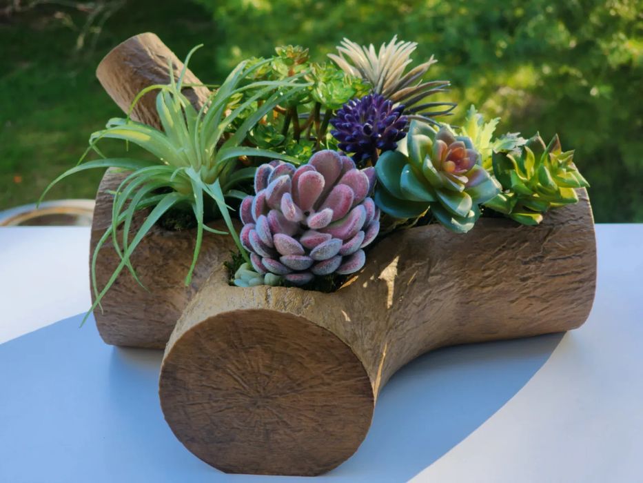 Vaso Decorativo Tronco de Madeira