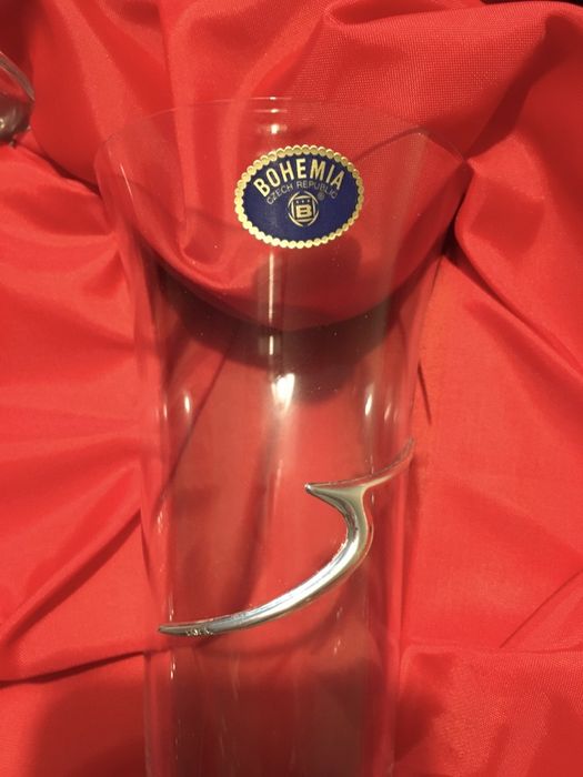 Conjunto de 6 flutes em cristal  da Bohemia