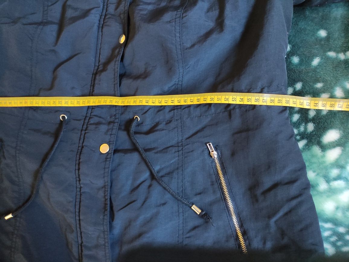 Granatowa ocieplana kurtka typu parka r.46/48