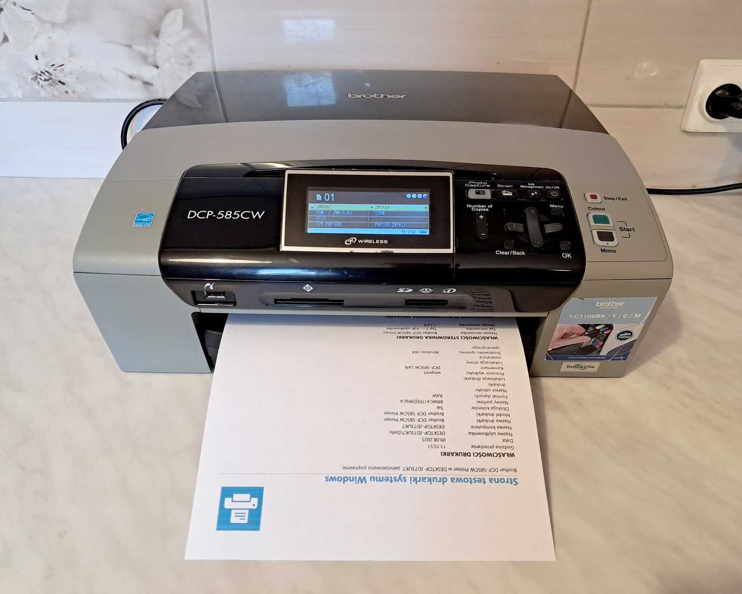 Brother DCP-585cw drukarka urządzenie wielofunkcyjne WiFi tanie tusze