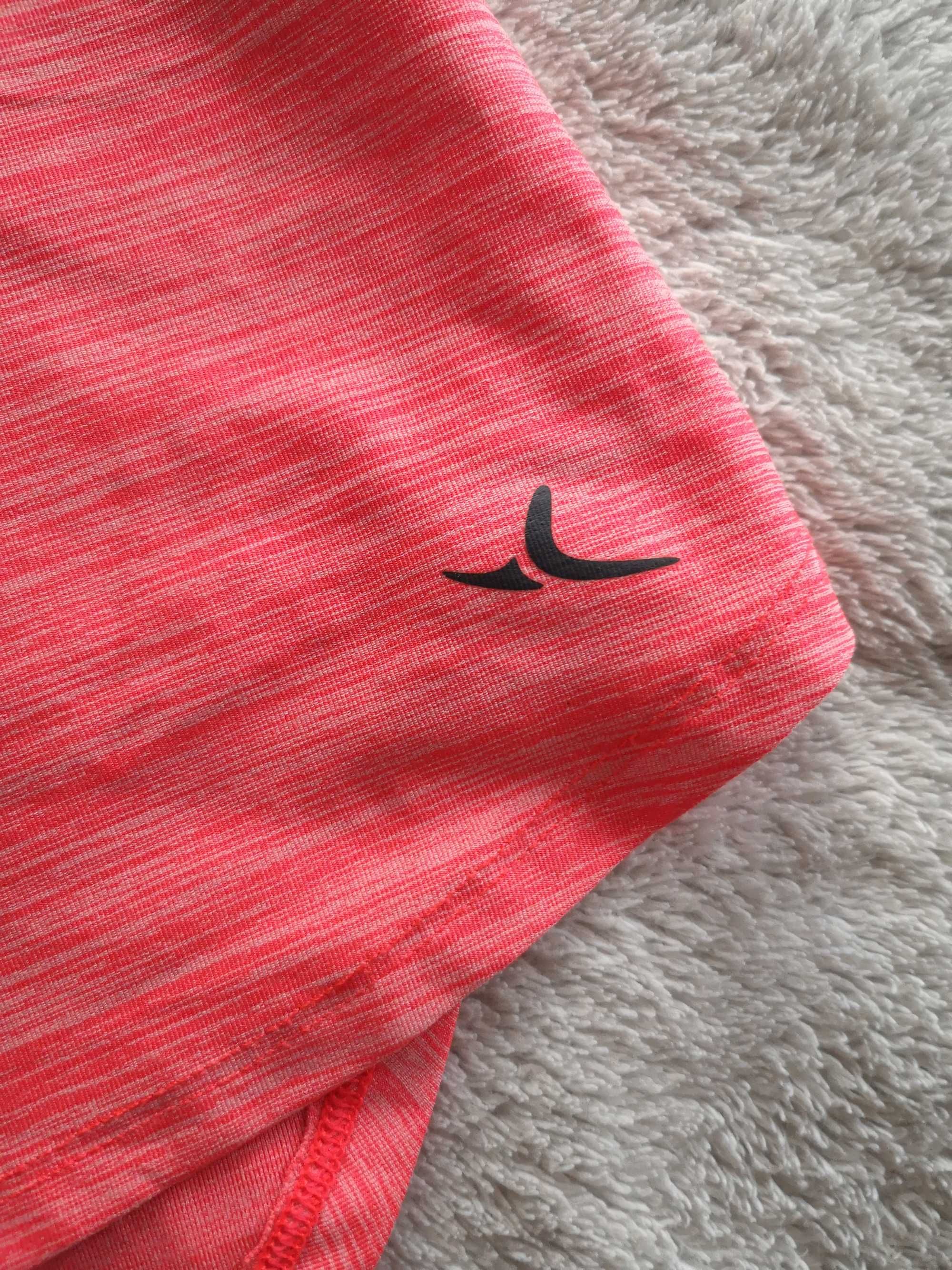 Różowa melanż neonowa sportowa bluzka Decathlon 134 - 140 jak nowa