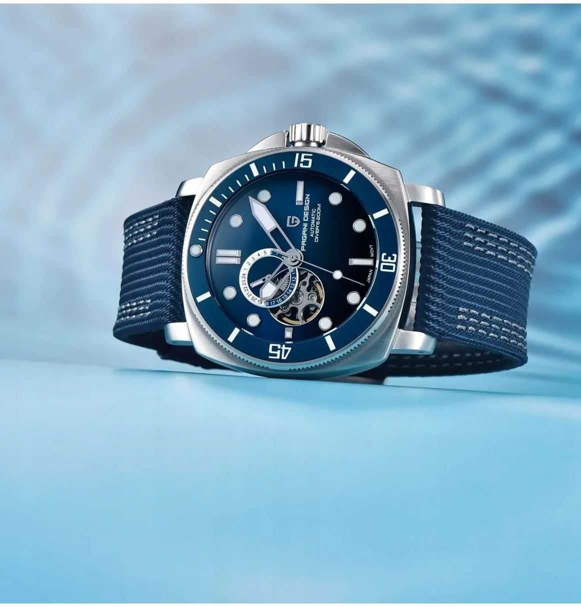 ZEGAREK PAGANI DESIGN PD-1736 blue automatic NH36 20atm sapphire GW24