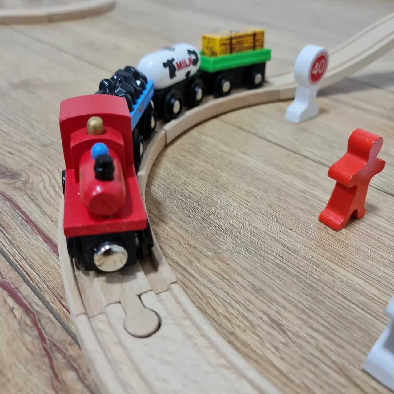 Дерев'яна залізна дорога 100 ел. Рейкі сумісні з Ikea, Brio, Playtive