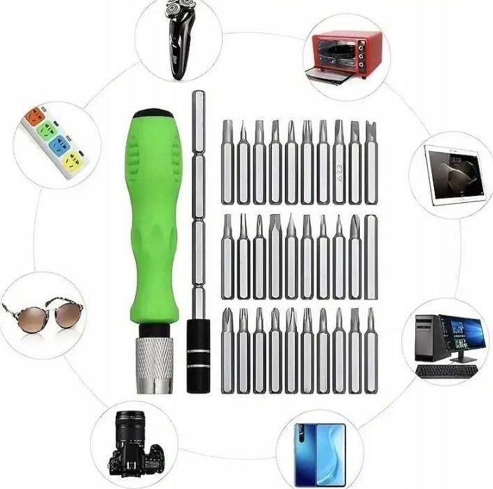 Wkrętaki PRECYZYJNE Zestaw 32w1 do elektroniki Bity TORX ŚRUBOKRĘTY