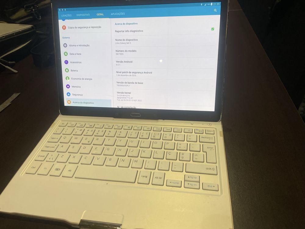 Samsung Tab S mais Teclado braco