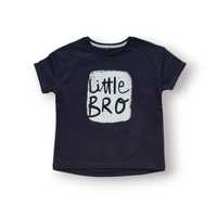 T-shirt czarny młodszy brat bluzka little BRO GEORGE 122/128 koszulka