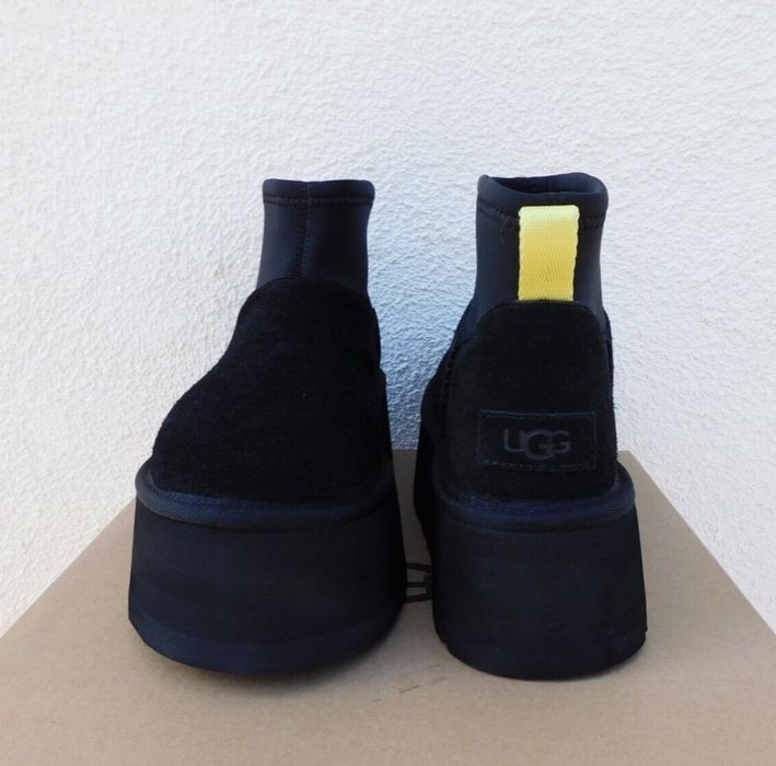Оригінал UGG mini dipper black чорні уггі челсі короткі натуральні