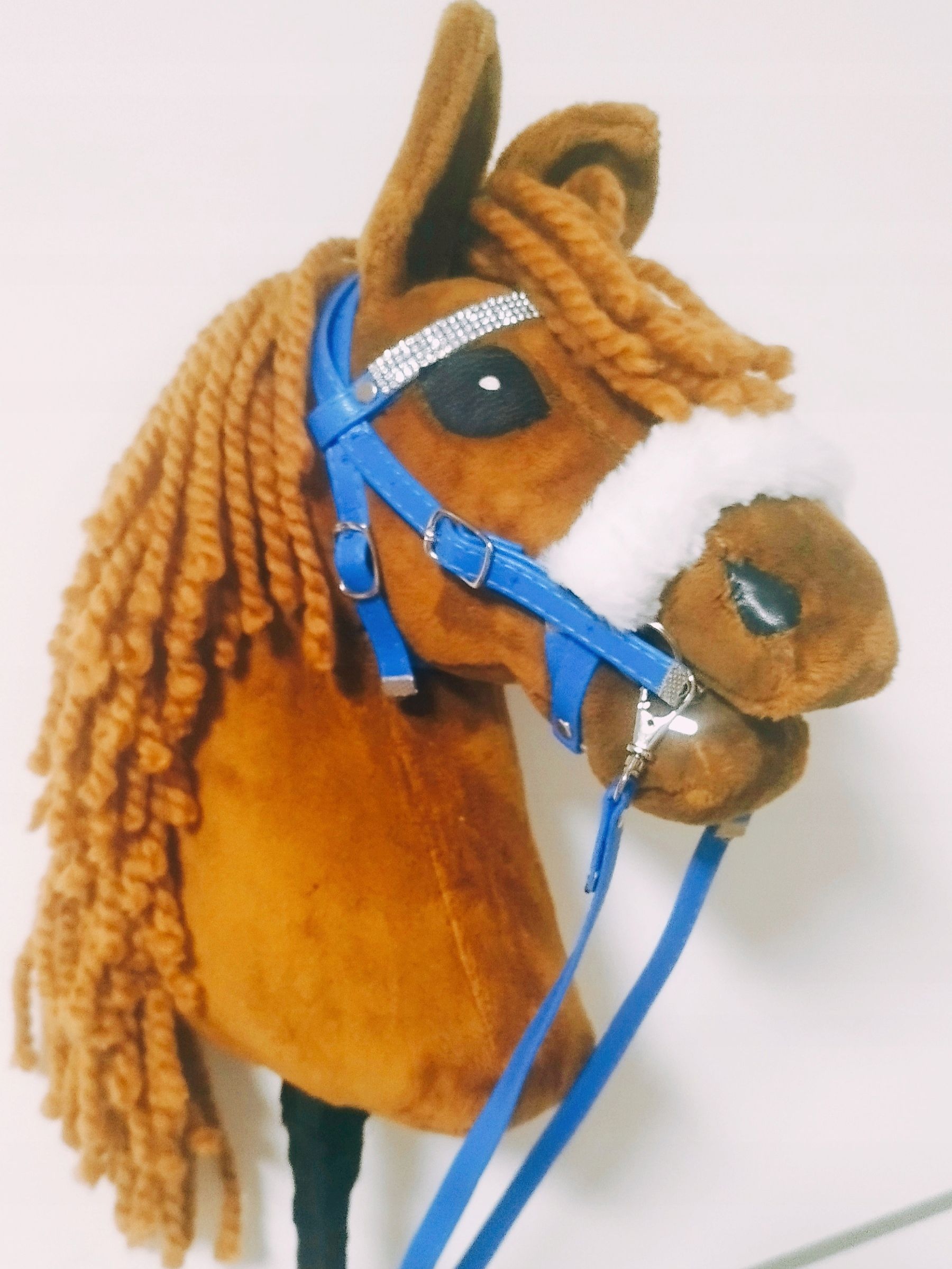 hobby horse A3 ogłowie dla konika NIEBIESKI z futerkiem