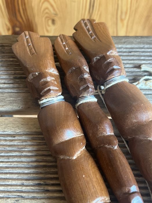 Sprzedam zestaw ręcznie rzeźbionych afrykańskich przyborów kuchennych