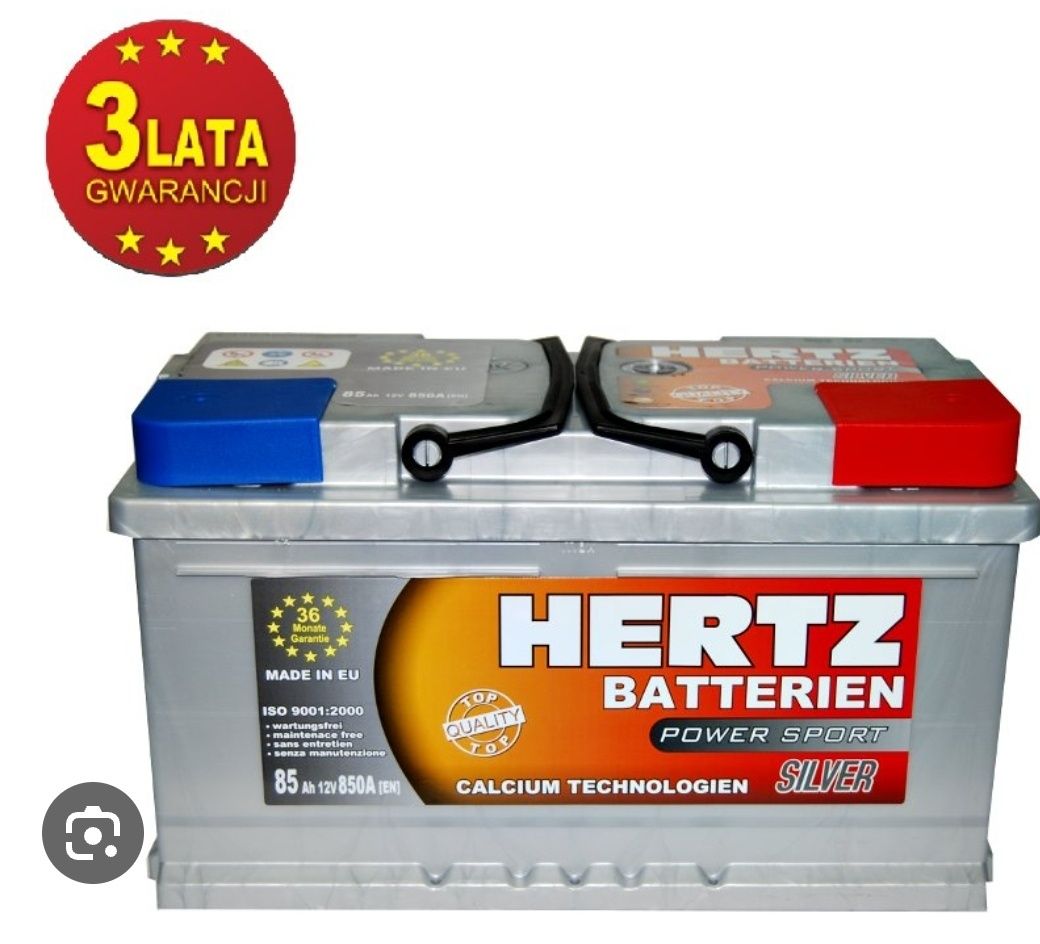 Akumulator Hertz Silver 12V 85AH 850A Montaż Dojazd 36m-cy gwa. 24H