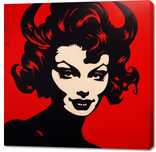 Obraz 100x100cm Czerwona Diablica