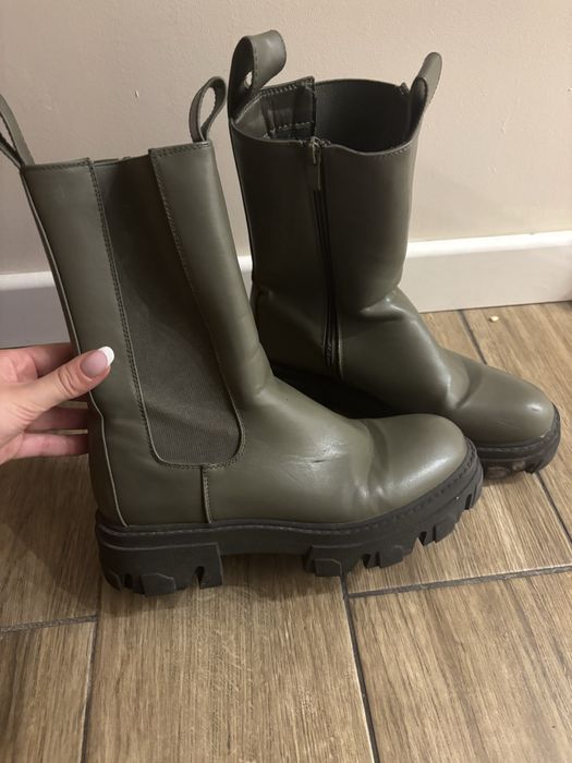 buty za kostkę khaki