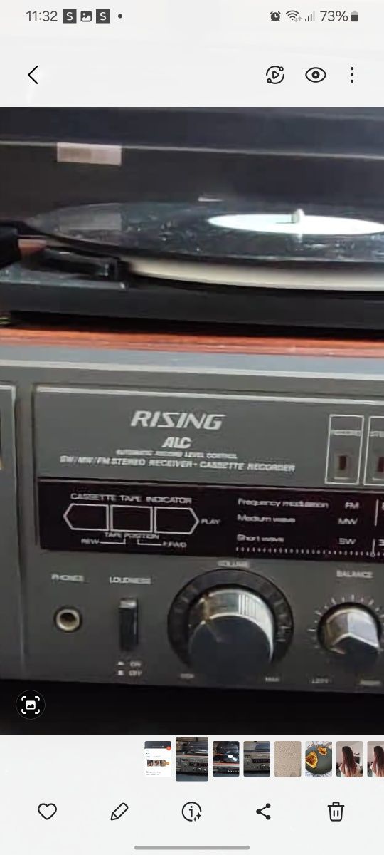 Gira discos, rádio, gravador de cassetes RISING ALC