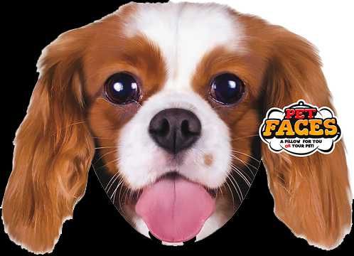 Almofada com face 3 D de raças de cães e gatos