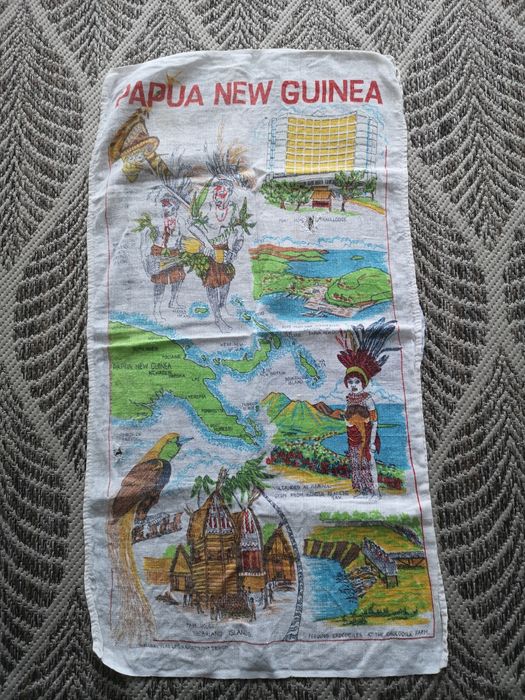 Ścierka lniana z nadrukiem Nowa Gwinea