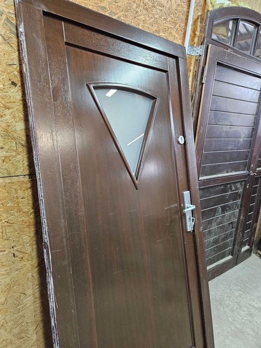 DRZWI Zewnętrzne Mahoniowe Drewniane Wejściowe 101x207cm