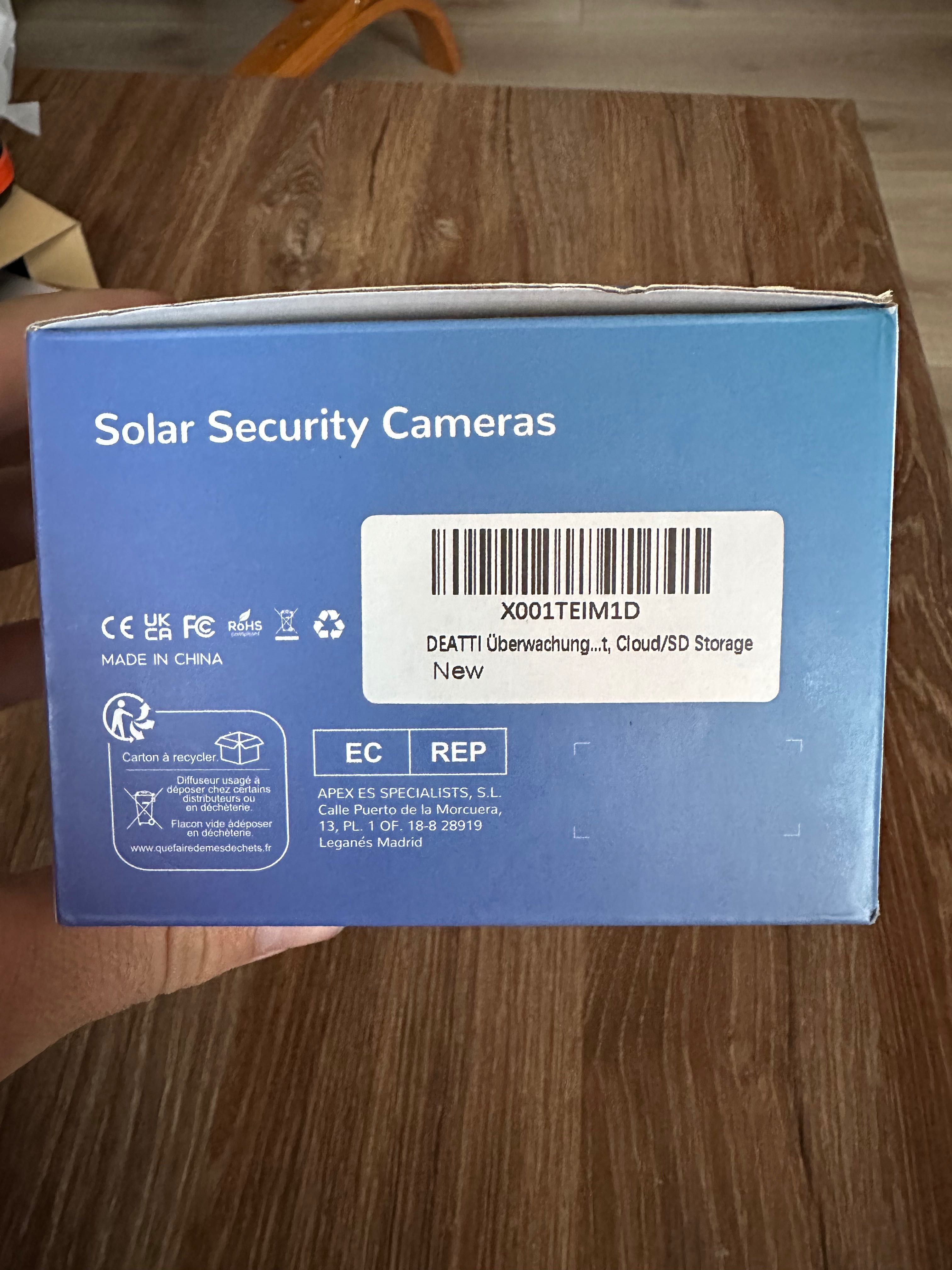 DEATTI Zewnętrzna kamera monitorująca Bateria słoneczna Kamera 2K