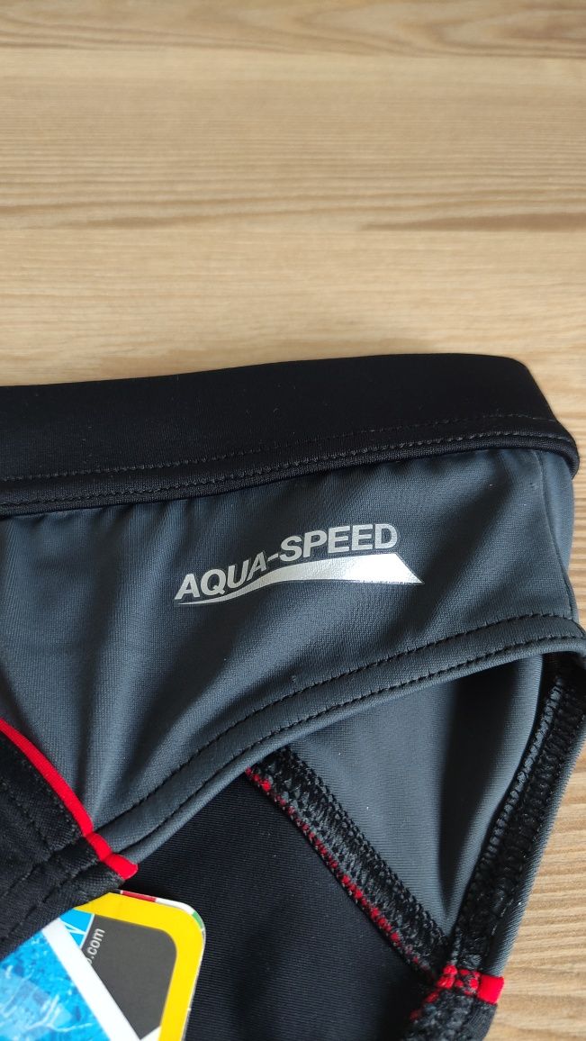 Aqua-Speed nowe kąpielówki męskie czarne szare stalowe rozmiar S