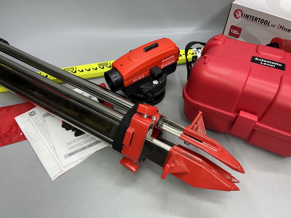 Оптический нивелир INTERTOOL MT-3010 + комплект Рейка Штатив До 100 м