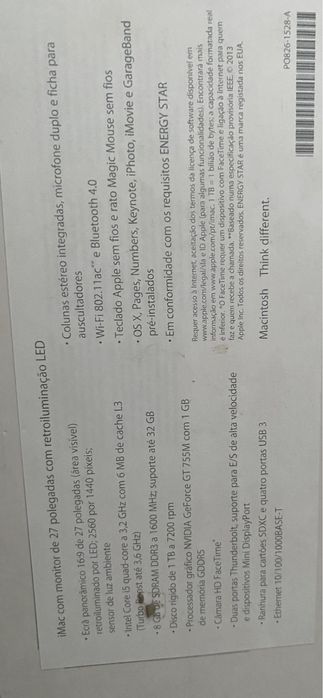 iMac 27” (2014) – Intel i5 / 8 GB RAM