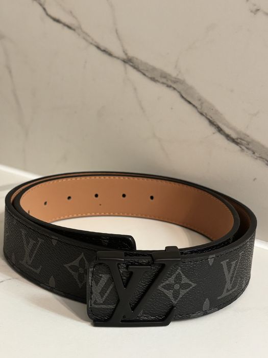 Czarny, męski pasek louis vuitton