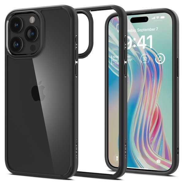 Spigen Crystal Hybrid, matte black - iPhone 15 Pro Max case Tamka 22