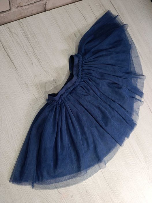 granatowa tiulowa spódniczka galowa spódnica tutu 86-92 z tiulu miękka