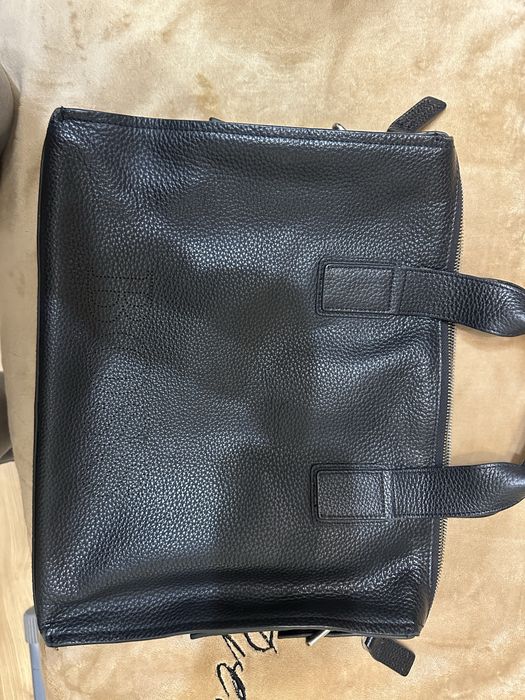 Шкіряна сумка Boss, чоловіча чорного кольору