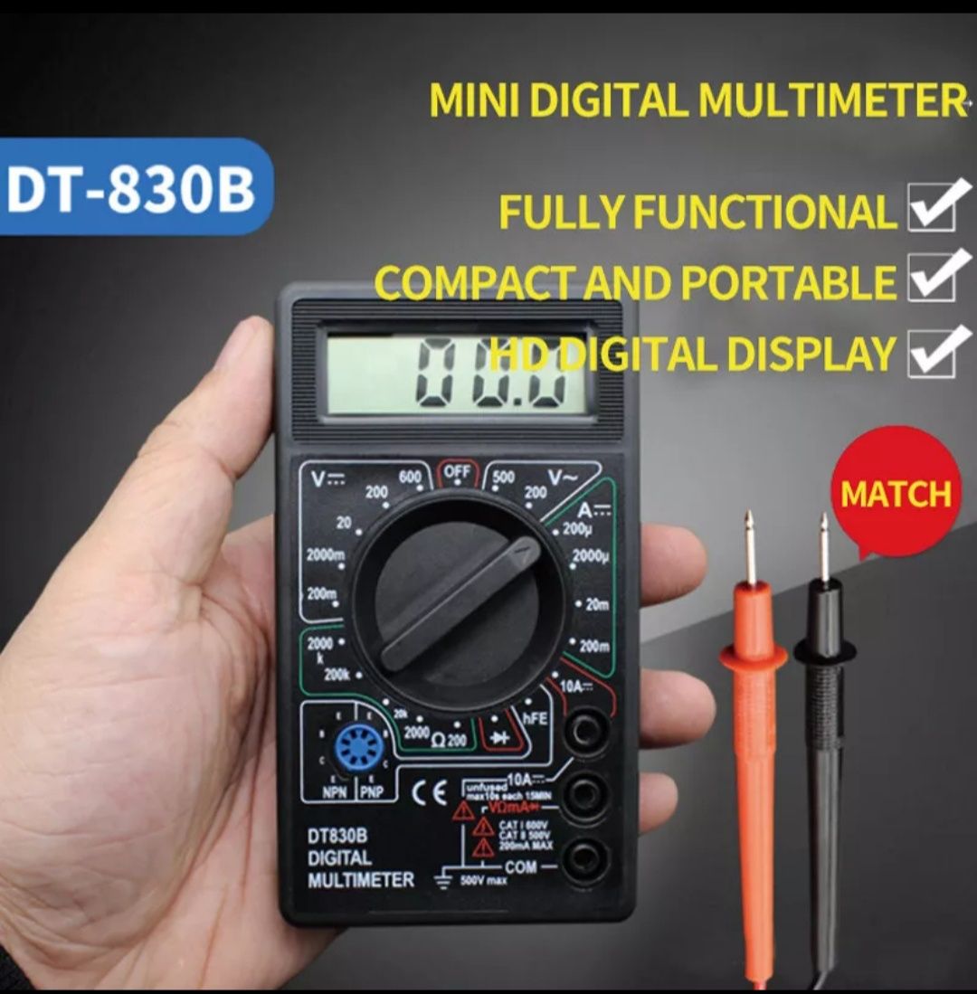 Мультиметр тестер ручний DT830d