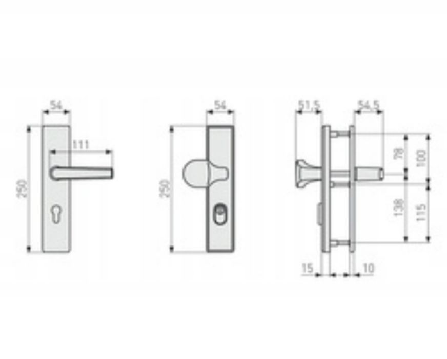 ABUS Okucie drzwiowe KLAMKI KLZS714  SZYLD