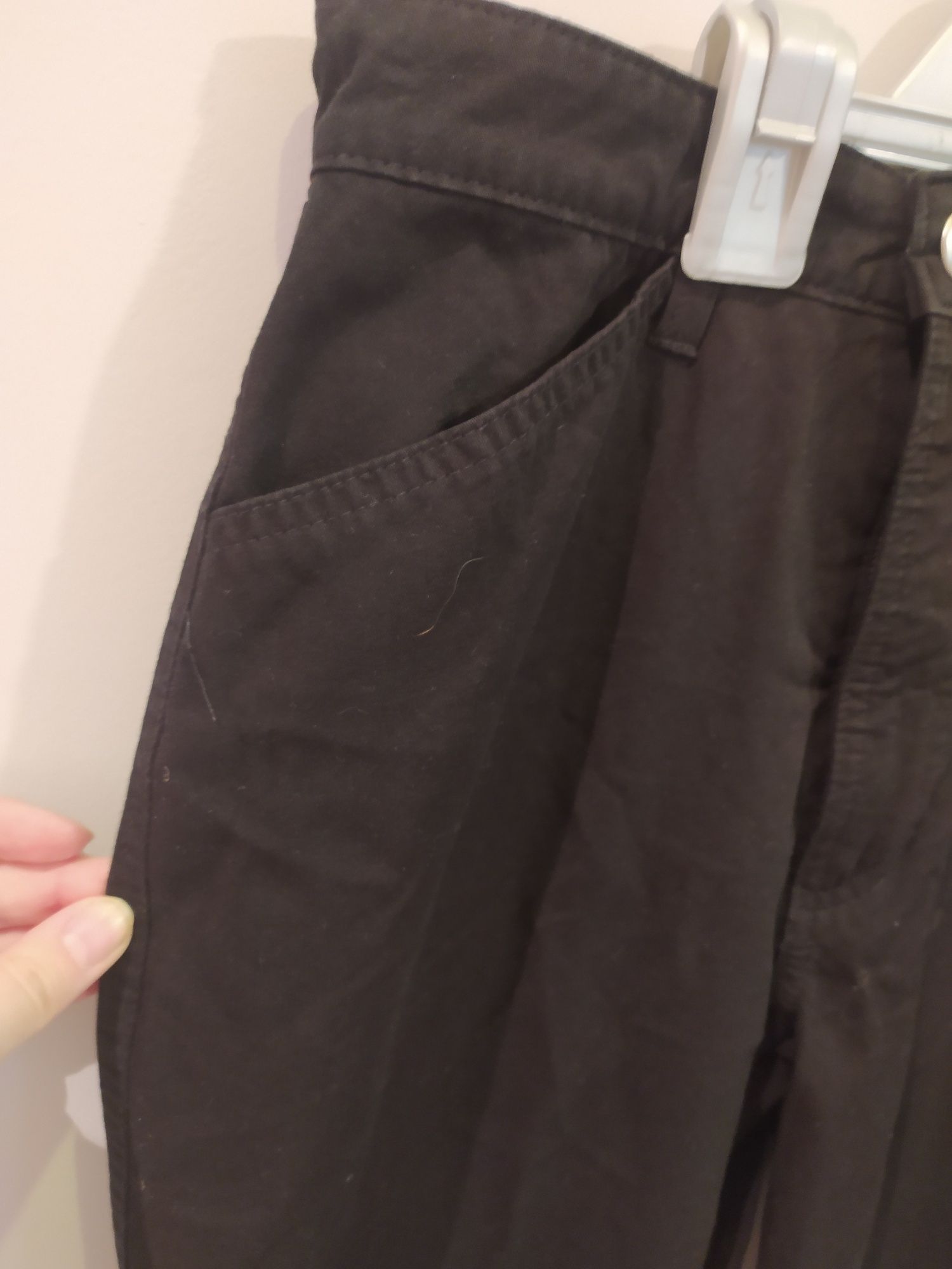 MAC spodnie jeansy czarne klasyczne szerokie nogawki 36/32