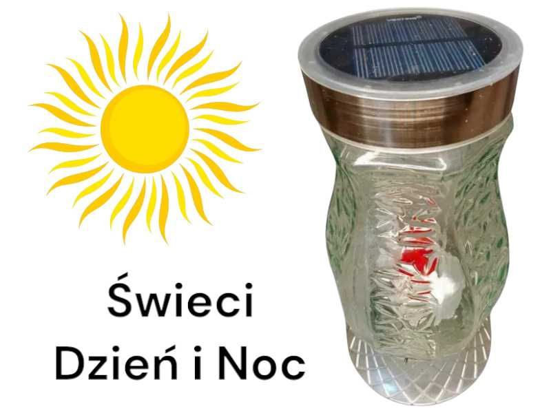 Solarny znicz z czerwonym oświetleniem - zastępca tradycyjnego znicza