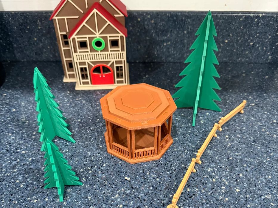 Acessórios Aldeia Natal: Coreto e Árvores