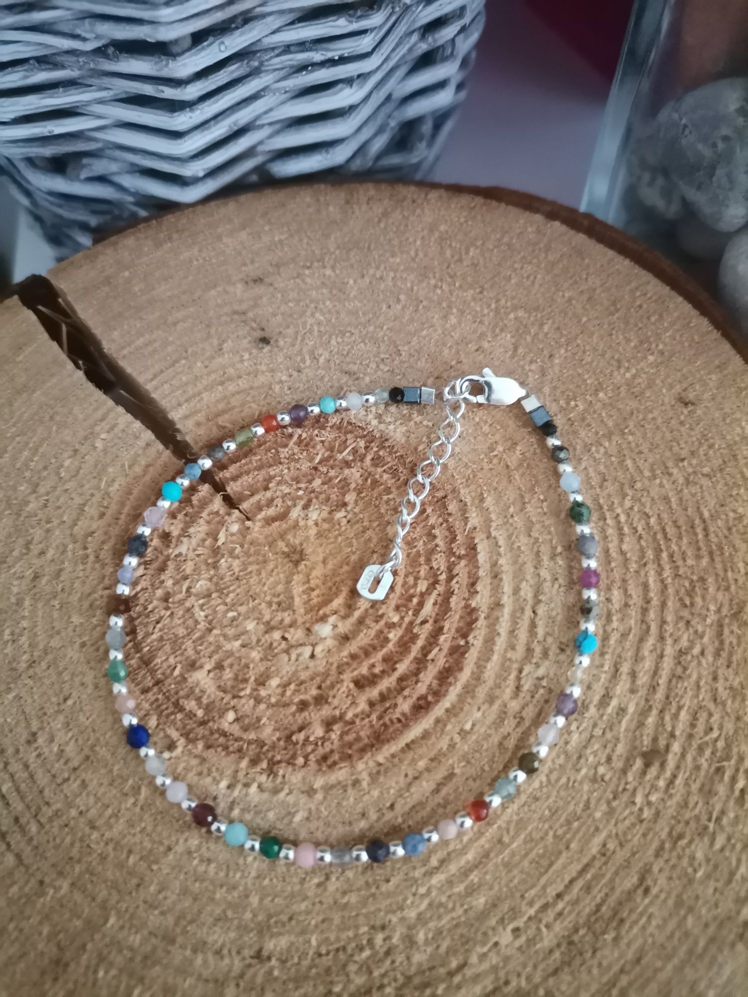 Bransoletka amulet talizman czaroit Sugilit srebro regulacja kunzyt