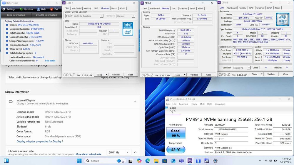 Ноутбук DELL LATITUDE 3520 Intel i7-1165G7 16GB 256 SSD Intel Iris Xe