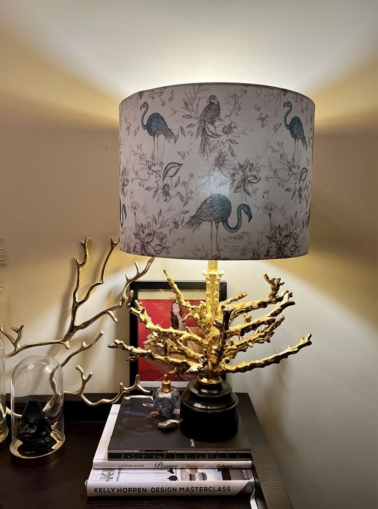 Lampa stojąca złoty koralowiec hamptons glamour