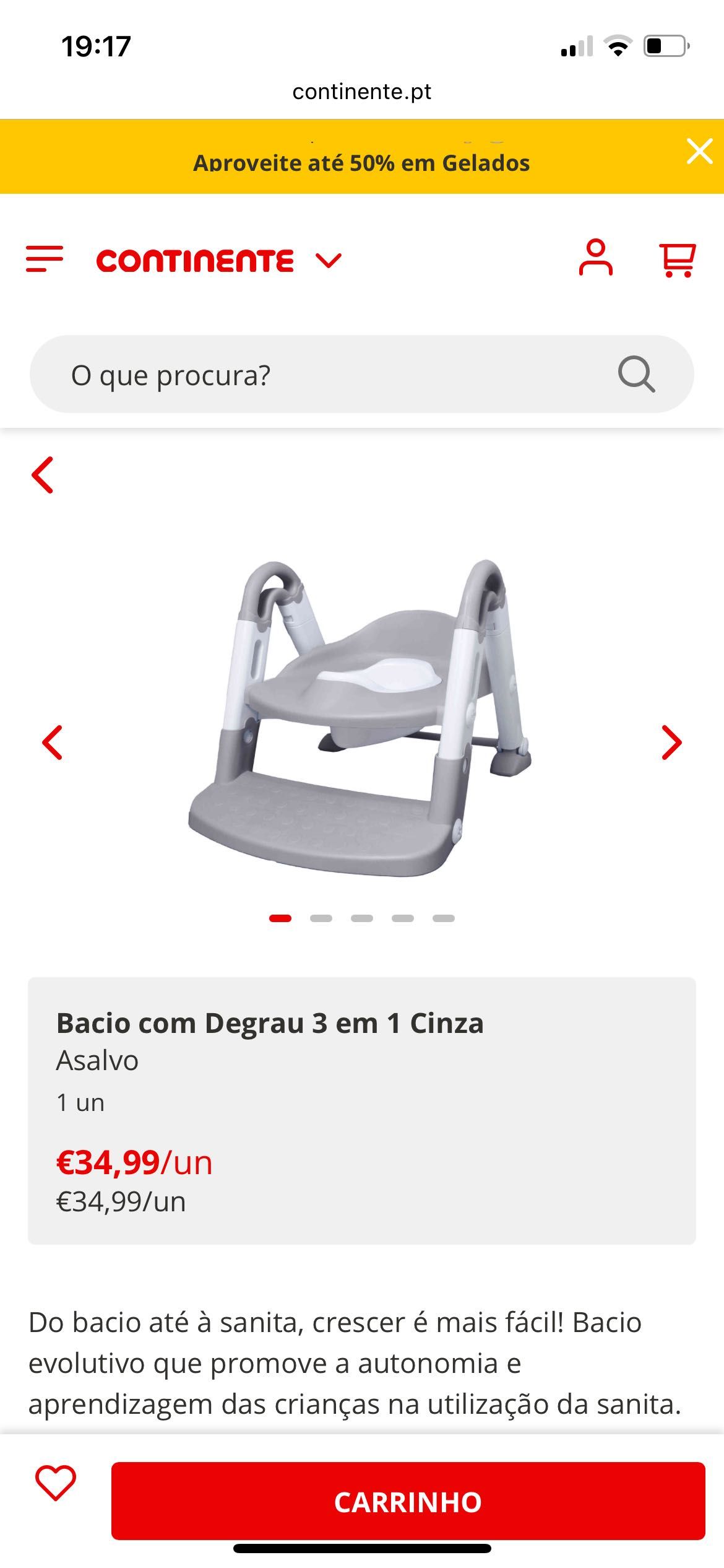Bacio com Degrau 3 em 1 Cinza
